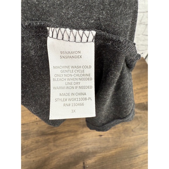 Market & Spruce Hannah VNeck Long Sleeve Tee Grey 3X Plus Size Rayon Spandex - Picture 5 of 8